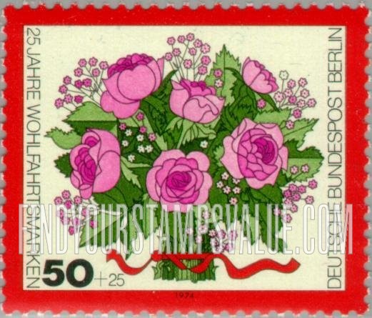 FindYourStampsValue: OCCUPATION SEMI-POSTAL - Flower Type of 1974: Roses