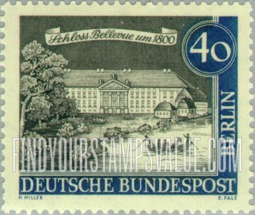 FindYourStampsValue: BERLIN - Views of Old Berlin: Bellevue Palace, 1800