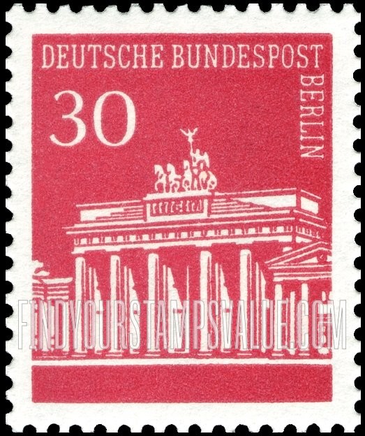 FindYourStampsValue: BERLIN - Brandenburg Gate Type of Germany