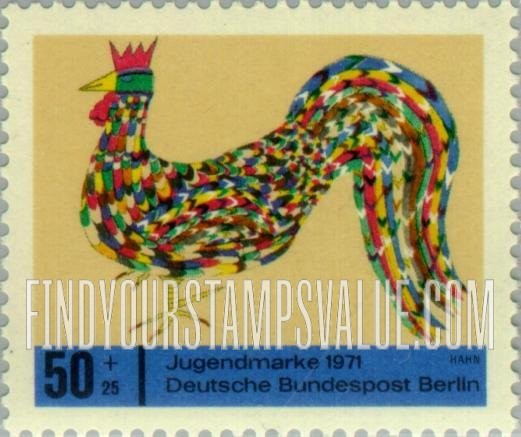 FindYourStampsValue: OCCUPATION SEMI-POSTAL - Children’s Drawings Type of 1971: Cock