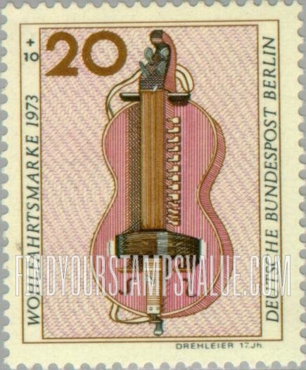 FindYourStampsValue: OCCUPATION SEMI-POSTAL - Instrument Type of 1973: Hurdygurdy, 17th centennial