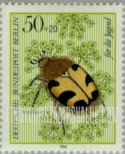 FindYourStampsValue: OCCUPATION SEMI-POSTAL - Insect Type of 1984: Trichius fasciatus