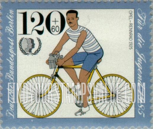 FindYourStampsValue: OCCUPATION SEMI-POSTAL - Bicycle Type of 1985: Opel racer, 1925