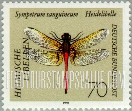 FindYourStampsValue: Dragonflies: Sympetrum sanguineum