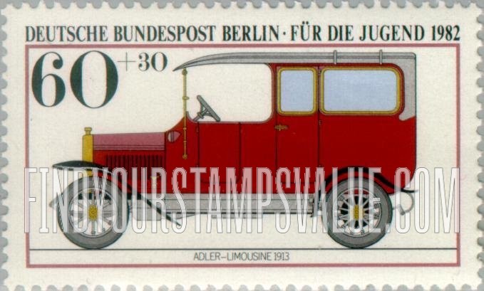 FindYourStampsValue: OCCUPATION SEMI-POSTAL - Antique Car Type of 1982: Adler limousine, 1913