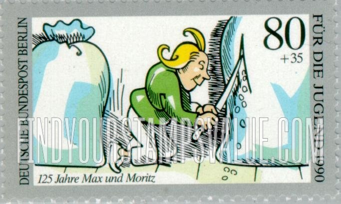 FindYourStampsValue: OCCUPATION SEMI-POSTAL - Max and Moritz Type of 1990: Moritz