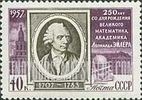 FindYourStampsValue: Russia: USSR - 250th Birth Anniversary of Leonhard Euler, Swiss Mathematician and Physicist