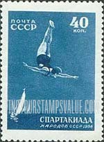 FindYourStampsValue: Russia: USSR, All-Union Spartacist Games, Moscow - Diving