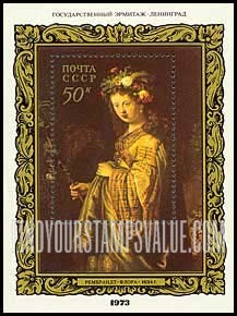 FindYourStampsValue: Russia: USSR, Foreign Paintings in Russian Museums - Flora, by Rembrandt