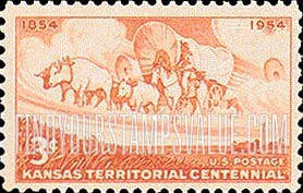 FindYourStampsValue: KANSAS TERRITORY CENTENNIAL