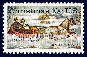FindYourStampsValue: CHRISTMAS - "The Road-Winter" by Currier and Ives