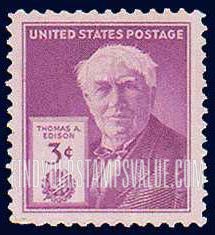 FindYourStampsValue: BIRTH CENTENARY OF THOMAS A. EDISON, Inventor