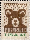 FindYourStampsValue: CHRISTMAS KNITS - Bear, Self-Adhesive Stamp