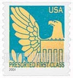 FindYourStampsValue: Eagle in Gold on Colored Background, Coil stamp