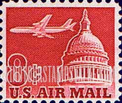 FindYourStampsValue: JET AIRLINER OVER CAPITOL