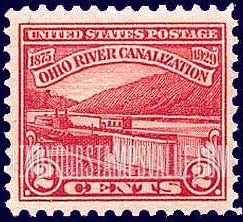 FindYourStampsValue: OHIO RIVER CANALIZATION - Lock No.5, Monongahela River