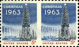 FindYourStampsValue: CHRISTMAS - National Christmas tree and White House