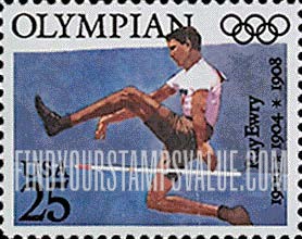FindYourStampsValue: OLYMPIANS - Ray Ewry, 1900-08