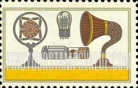 FindYourStampsValue: ELECTRONICS PROGRESS - Microphone, Speaker, Vacuum Tube, TV Camera Tube