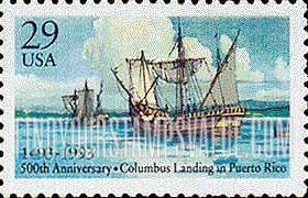 FindYourStampsValue: COLUMBUS' LANDING IN PUERTO RICO, 500th ANNIVERSARY