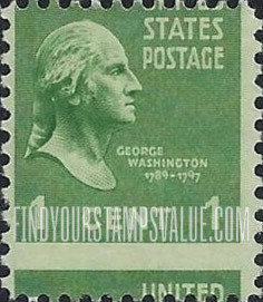 FindYourStampsValue: PRESIDENTIAL ISSUE - George Washington, Miscut