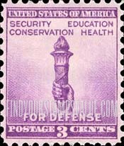 FindYourStampsValue: NATIONAL DEFENSE - Torch of Enlightenment