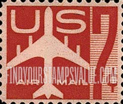 FindYourStampsValue: SILHOUETTE OF JET AIRLINER