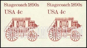 FindYourStampsValue: STAGECOACH 1890s - Transportation, Coil, Redused inscription