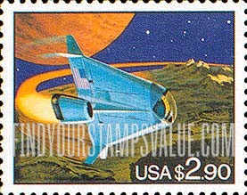 FindYourStampsValue: FUTURISTIC SPACE SHUTTLE - Priority Mail Rate