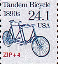 FindYourStampsValue: TANDEM BICYCLE 1890s - Transportation Coil