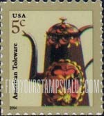 FindYourStampsValue: AMERICAN TOLEWARE - Coffeepot, Self-Adhesive stamp