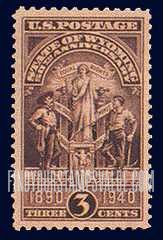 FindYourStampsValue: 50th ANNIVERSARY OF WYOMING STATEHOOD - Wyoming State Seal