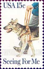 FindYourStampsValue: SEEING EYE DOGS - German Shepherd leading Man