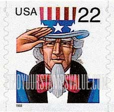 FindYourStampsValue: UNCLE SAM, Self-Adhesive Coil stamp