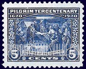 FindYourStampsValue: PILGRIM TERCENTENARY - Signing of the Compact