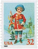 FindYourStampsValue: CHRISTMAS - Child Holding Jumping Jack, Self-Adhesive Coil Stamp