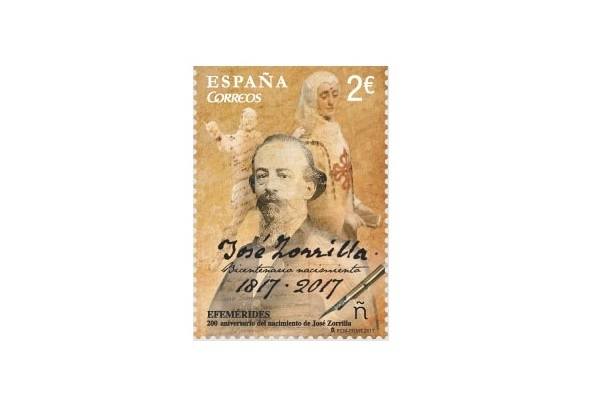 Marking José Zorrilla Moral’s 200th birthday. One special stamp introduced by Correos