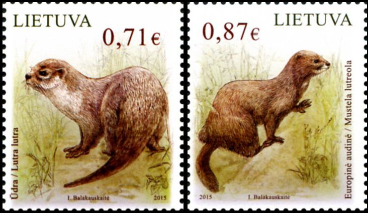 Stamps from the series The Red List of Lithuania