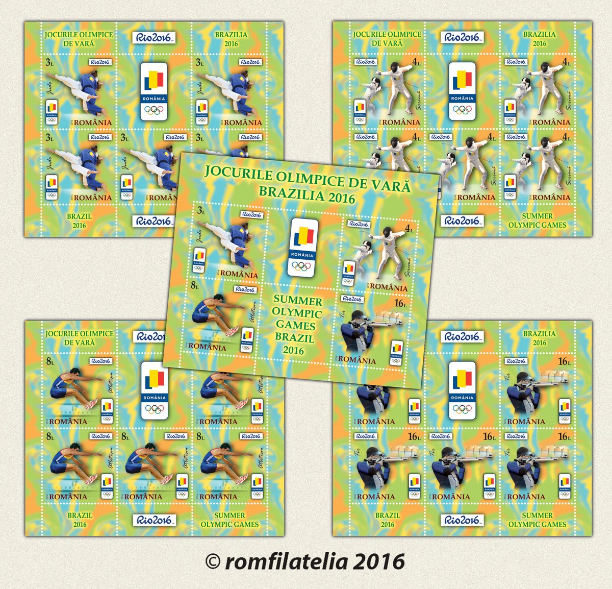 Summer Olympic Games has begun. New issue of 4 stamps introduced by Romfilatelia!