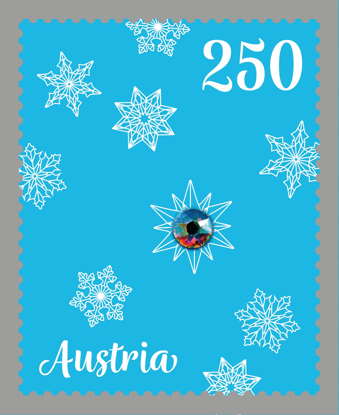 Swarovski crystals appeared on a new festive stamp. Glittering Christmas issue introduced by Austria Post
