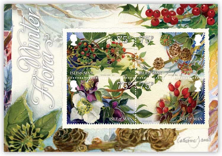 Winter Flora Miniature Sheet from the Isle of Man