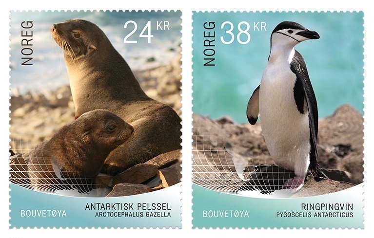 Bouvet Island as the most remote island in the world. Two new stamps introduced by Norway Post