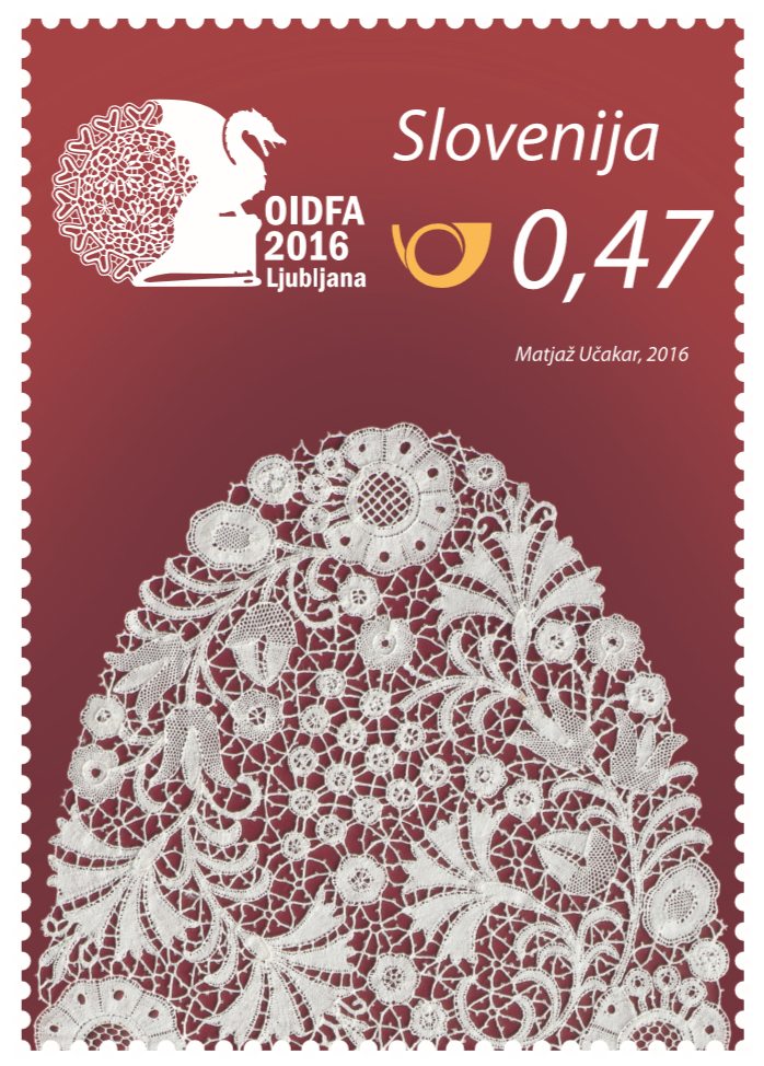 Slovene lacemaking as the greatest form of art. One Special stamp released by Slovenian Post