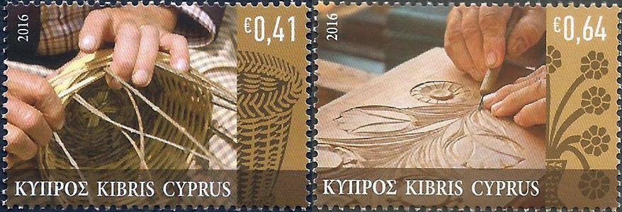 Unique Cypriot popular crafts. Two new stamps released by Cyprus Post