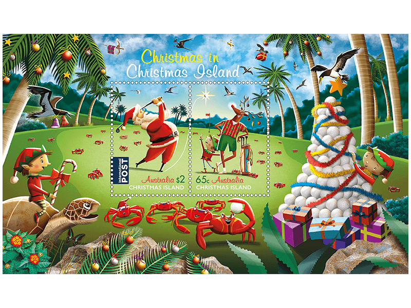 Christmas Island released its traditional funny Christmas stamps. 2 bright festive items introduced to collectors attention