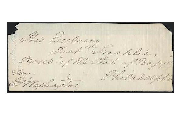 George Washington free franking cover auctioned at Siegel. The lot was sold for US$25,000