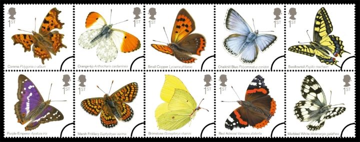 Butterflies on 10 new stamps from Royal Mail
