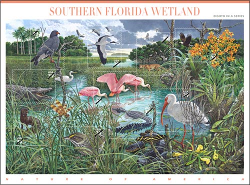 Unique, Rare and Endangered Species of Florida Everglades Highlighted on Stamps