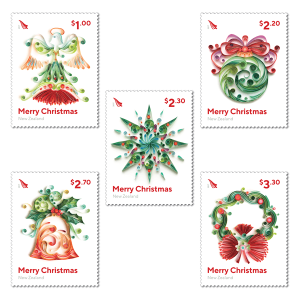 New Zealand Post wishes Merry Christmas to everyone. 5 colourful Christmas 2017 stamps unveiled