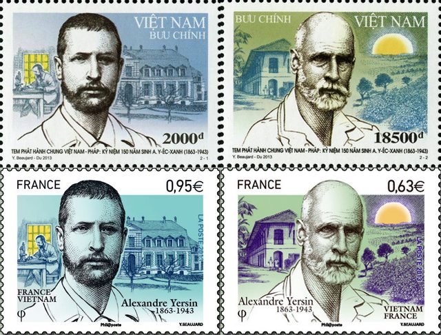 Alexander Yersin 1863 – 1943 France – Viet Nam joint stamp issue